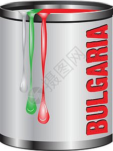BULGARIA涂彩色旗的金属锡图片