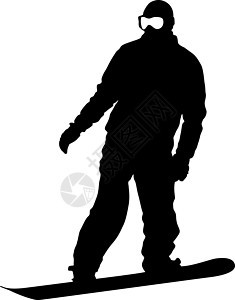 白色背景上的黑色剪影滑雪板 矢量病滑雪者下坡男生团体乐趣绘画竞赛跳跃男人男性图片