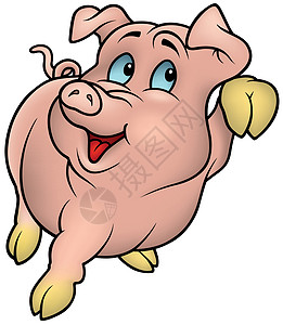 微笑的粉红猪图片