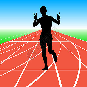 剪影 短跑运动员 它制作图案矢量图女士速度插图身体跑步街道训练竞技运动男性图片