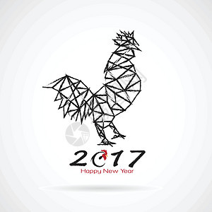 矢量图的 rooster2017 新年 cardyear 的 th插图脚本书法十二生肖日历刷子艺术庆典收藏公鸡图片