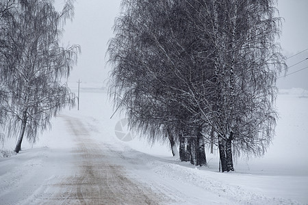 冬天的雪瀑和冰雪路 冬季的雪交通风险旅行危险森林季节寒意寒冷薄雾驾驶图片