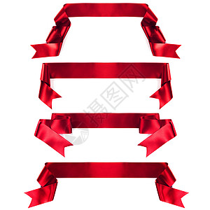 Banner 丝带套件白色乐队红色丝绸空白横幅庆典收藏磁带标签图片