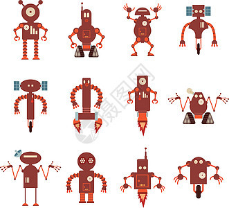 收集红色机器人图标图片