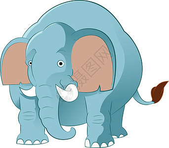 卡通大象力量灰色耳朵宠物荒野动物动画片獠牙微笑艺术图片
