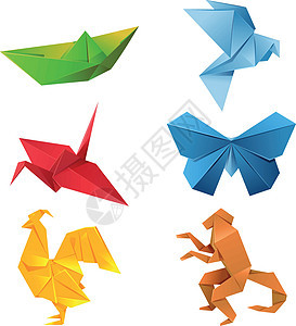 一套折纸动物翅膀游戏折叠爱好鸽子天鹅文化蓝色起重机玩具图片