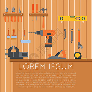 工具棚横幅收藏工作房子机械维修工具箱锤子螺丝刀乐器木匠图片