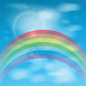 天空与云彩的彩虹 插画图片