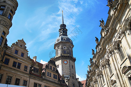 德国德累斯顿全景博物馆雕塑正方形城堡吸引力遗产风格地标蓝色图片