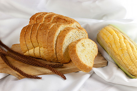 甜玉米面包粮食脆皮包子盘子黄油食物早餐糕点美食家午餐图片