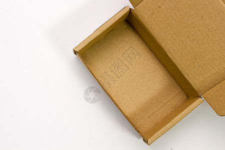 一个打开的纸板框贮存邮政正方形运输商业棕色包装白色船运盒子图片