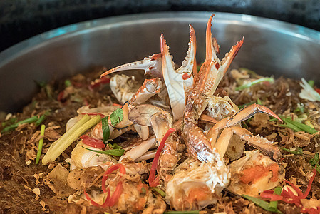 蒸汽螃蟹甲壳龙虾蓝色海鲜食物烹饪贝类美食码头海洋图片