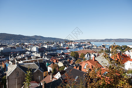 挪威卑尔根旅行日光棕色蓝色海洋运输缆车时间目的地房屋图片