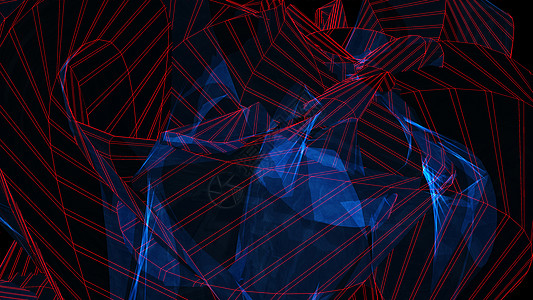 抽象几何 未来派背景 技术背景金字塔四面体横幅多边形网络装饰品蓝色数字折纸三角形图片