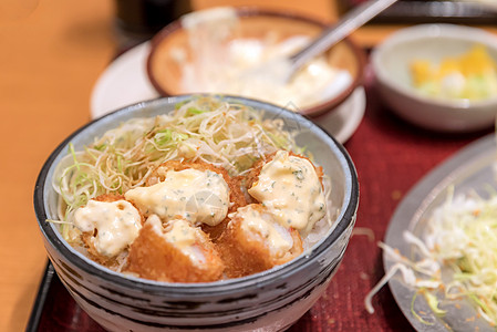 日本日食 ebi QTsu水平盘子食物午餐餐厅牛扒饮食油炸蔬菜小吃图片