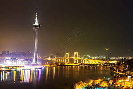 澳门塔摩天大楼景观天空大厦天际反射蓝色建筑首都城市图片