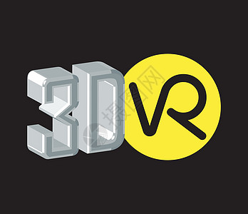 vr字体3D VR日志屏幕标签贴纸字母界面耳机虚拟现实商业技术用户插画