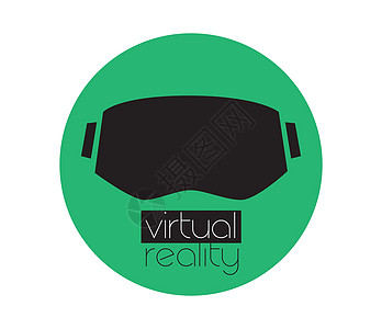 3D VR Logo 和 Eyewea贴纸工具商业插图网络推广界面品牌标签用户图片