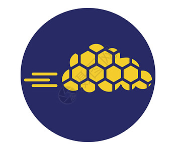 Honeycomp 与云技术图标概念蜂蜜插图徽章身份工作云计算标识公司几何梳子图片
