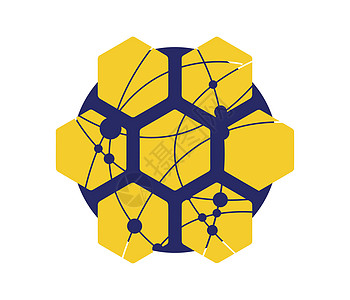 Honeycomp 与技术图标概念蜜蜂梳子细胞几何进步网站网络徽章标识商业图片
