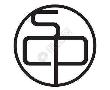 黑白 SCP 标志设计身份插图奢华公司白色标签标识徽标商业艺术图片