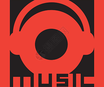 音乐标志设计模板打碟机标签标识公司收音机旋律绘画音乐节背景图片