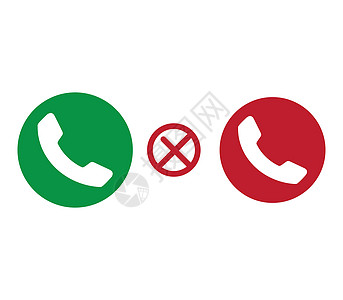 绿色和红色电话图标互联网通话电讯收藏象形数字圆圈办公室扬声器讲话图片