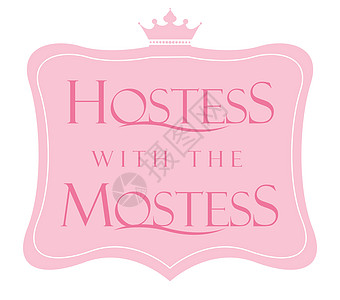 拥有 Mostess 标志设计的女主人主持人文化派对字体标识配件房子美食邀请函主人图片