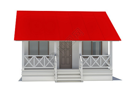 详细的生活插图红色财产渲染建造商业3d销售小屋图片