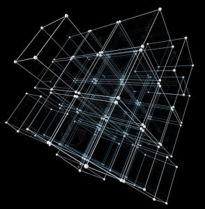抽象的立方体 网络连接背景三角形化学家粒子盒子3d技术插图科学格子医疗图片