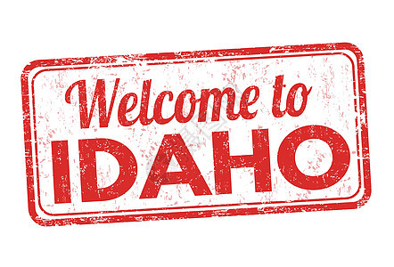 欢迎使用 Idaho 标志或邮票水印标签店铺徽章海豹商业艺术贴纸旅行款待图片