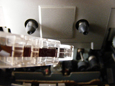 怀旧的盒式磁带播放器数据白色技术插图袖珍模拟金属棕色玩家记录图片
