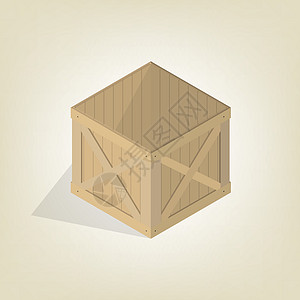 逼真的木箱图货物材料产品商品插图商业等距货运网络输送图片