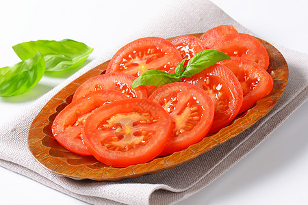 切红番茄木板蔬菜食物红色横截面图片