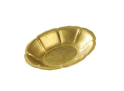 花形金金金属碗白色风格盘子装饰金子椭圆形餐具图片