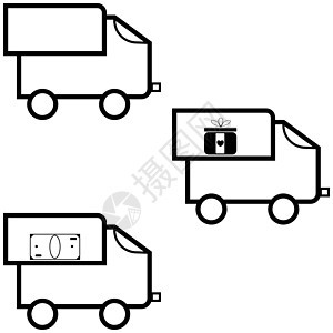黑色卡车-图标集背景图片