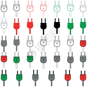 不同颜色的电插头套装图片