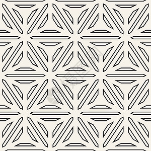立方网格平铺无尽的时尚纹理 矢量无缝黑白花纹多边形艺术黑色几何正方形条纹对称风格打印三角形图片