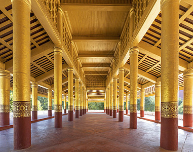 曼德勒宫走廊历史性忠诚王国城市国王历史宝塔城堡建筑学寺庙图片