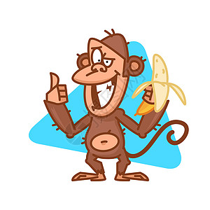猴子拿着香蕉并对你竖起大拇指图片