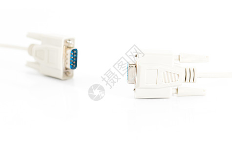 VGA 白色背景的 VGA 输入电缆连接器硬件模拟监视器力量电视中心打印机互联网插座技术图片