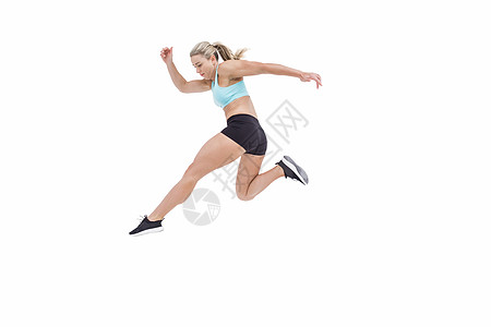女运动员跳跃体力选手活动跳远精神能力竞赛竞技身体训练图片