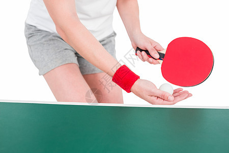 女性运动员打乒乓球竞赛体力球拍训练精神选手身体奉献竞技能力图片