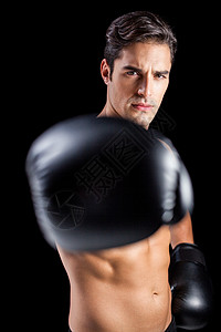 拳击拳击手练拳姿势的肖像竞争男性能力竞赛活动游戏运动拳架男人黑色图片