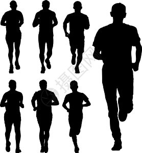 套剪影 短跑运动员 它制作图案矢量图行动运动冠军赛跑者身体插图竞技男人跑步街道图片