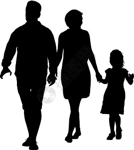 在白色背景上的幸福家庭的剪影 矢量图快乐父亲女士男生爸爸男人女性母亲女儿孩子图片