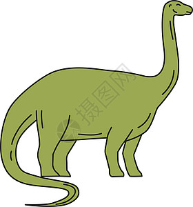 龙尾龙单线爬虫艺术品插图重量野生动物厚度侏罗纪恐龙蜥蜴草食性图片