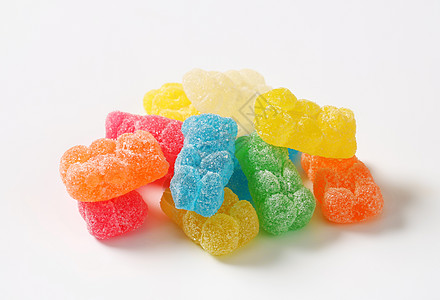 软糖熊涂层糖果水果味明胶食物口香糖甜点团体背景图片