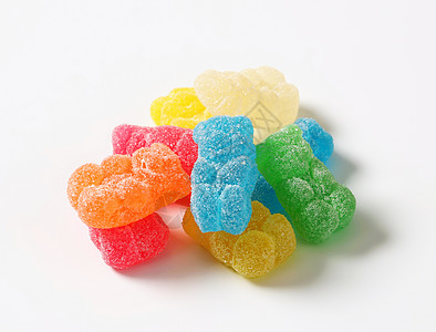 软糖熊糖果明胶小熊涂层水果味甜点口香糖团体食物背景图片
