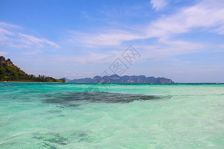 泰国的海观蓝色海岸热带假期旅行海洋海滩天堂图片